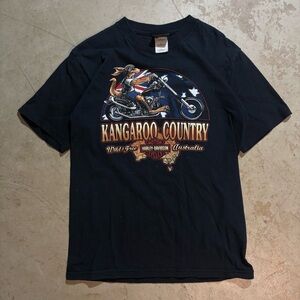Harley-Davidson Black Kangaroo Country Graphic Tee with Multicolor Print